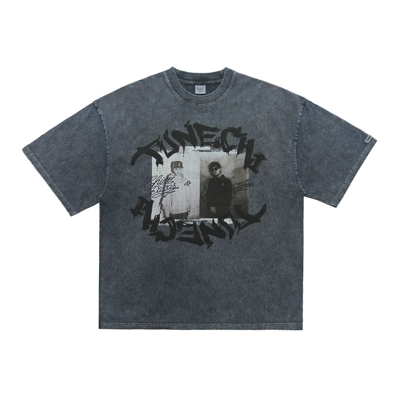 Tunech Printed Heavy Washed T-Shirt