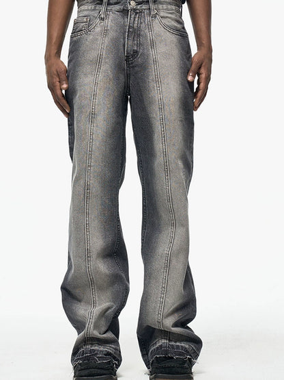 Untold Washed Distressed Flared Jeans