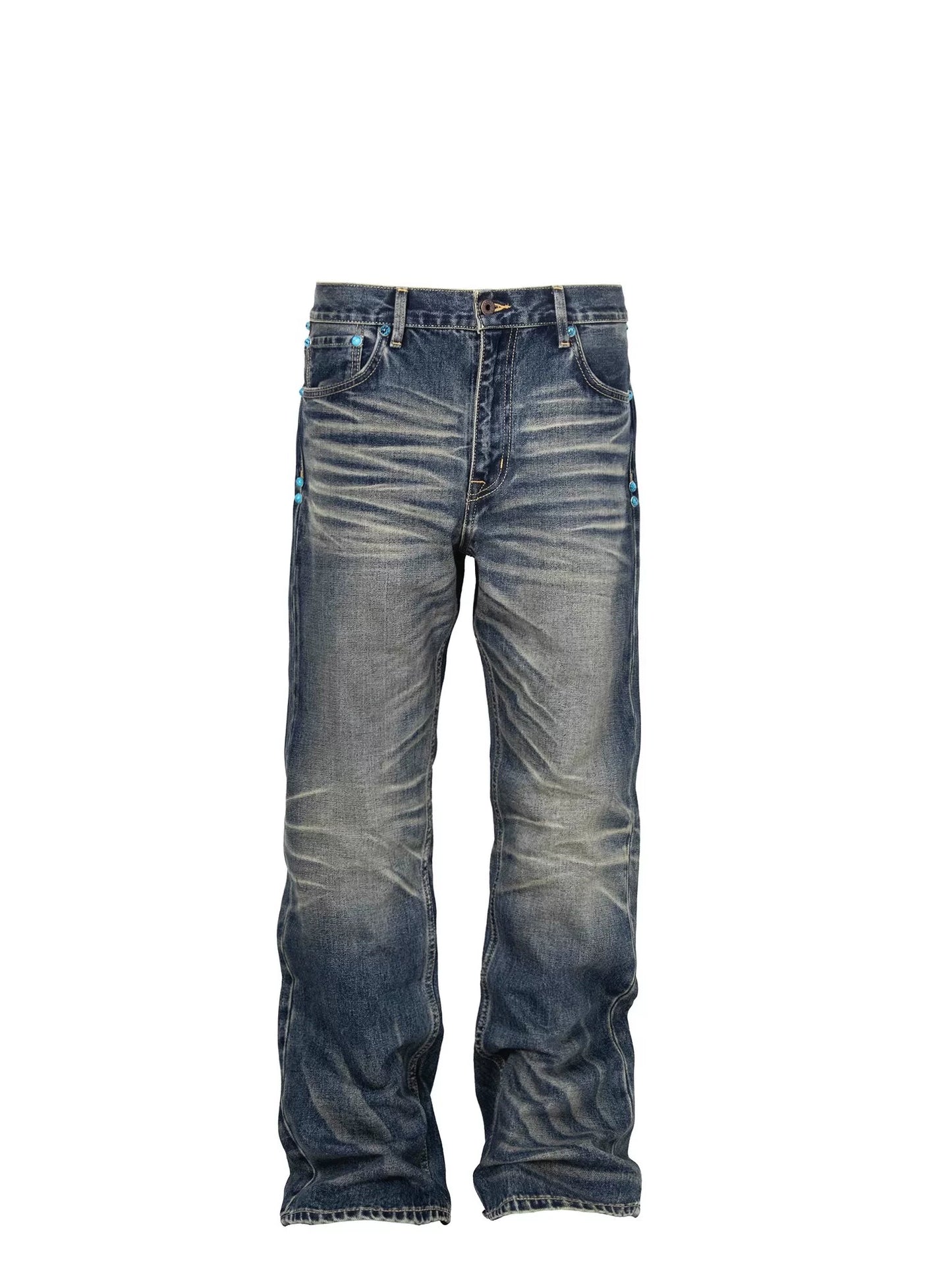 Untold Rhinestone Crepe Straight-Leg Jeans