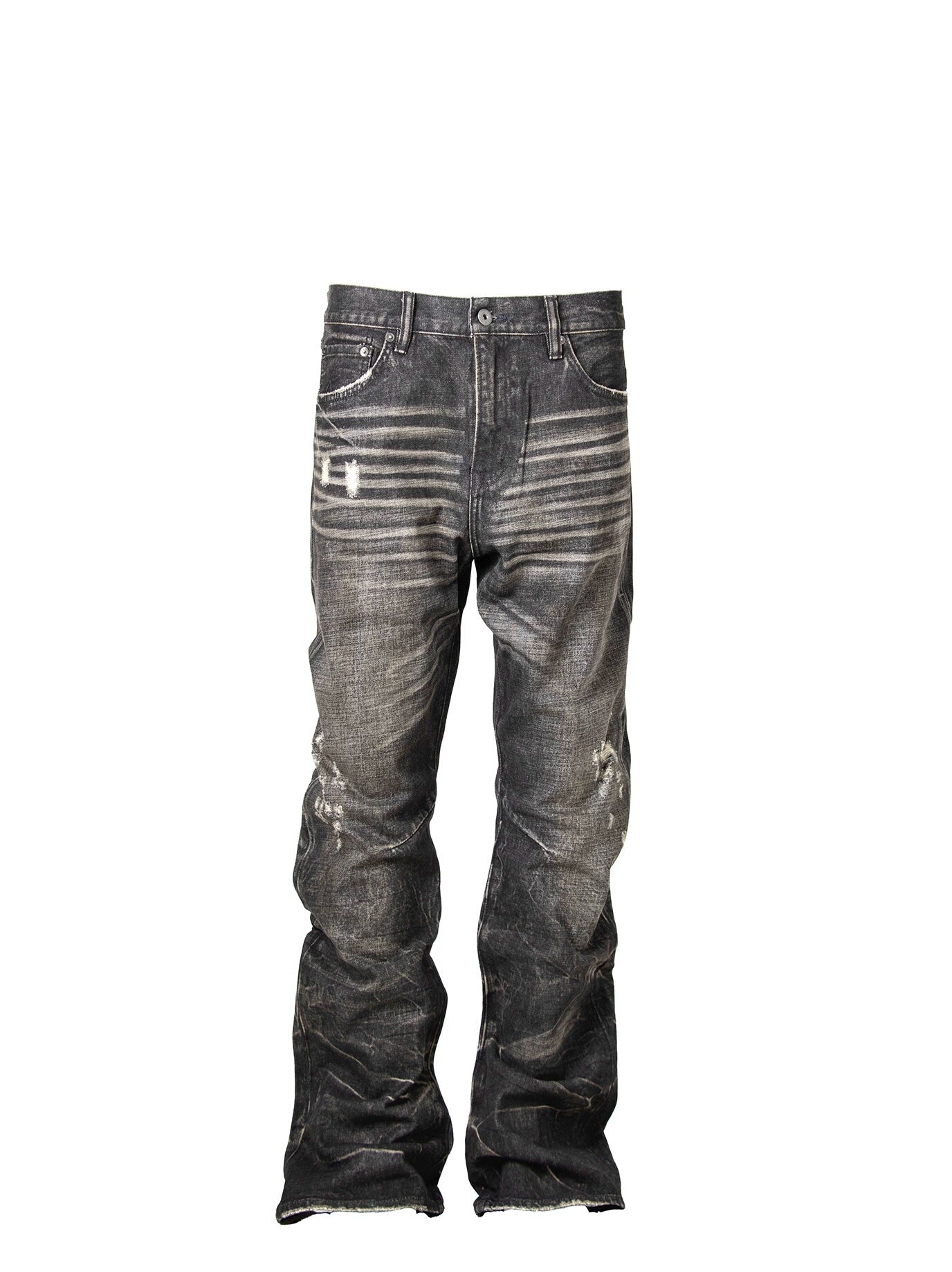 Untold Heavy Washed Distressed Straight Jeans