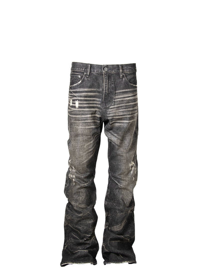 Untold Heavy Washed Distressed Straight Jeans