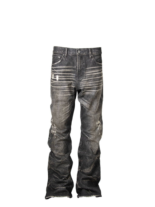 Untold Heavy Washed Distressed Straight Jeans