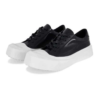 Arc Moon Cowhide Dirty White Board Shoes