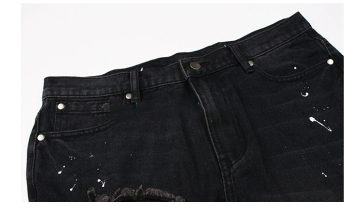 Distressed Holes Denim Shorts
