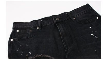Distressed Holes Denim Shorts