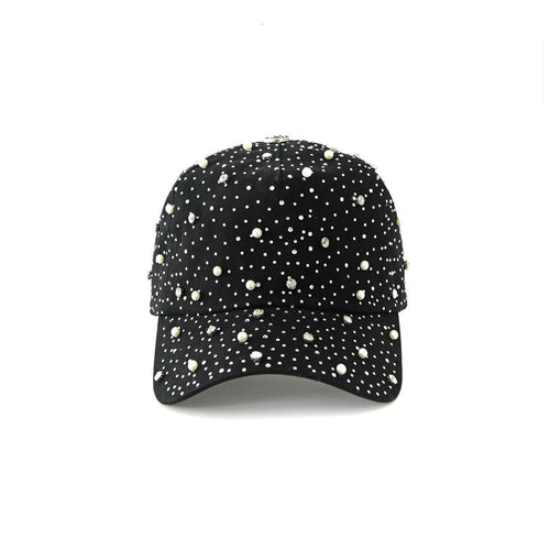 PREMIUM PEARL AND RHINESTONES BASEBALL CAP