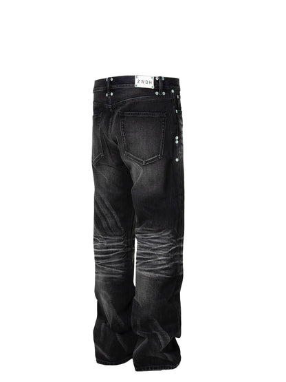 Untold Crepe Rhinestone Straight-Leg Jeans