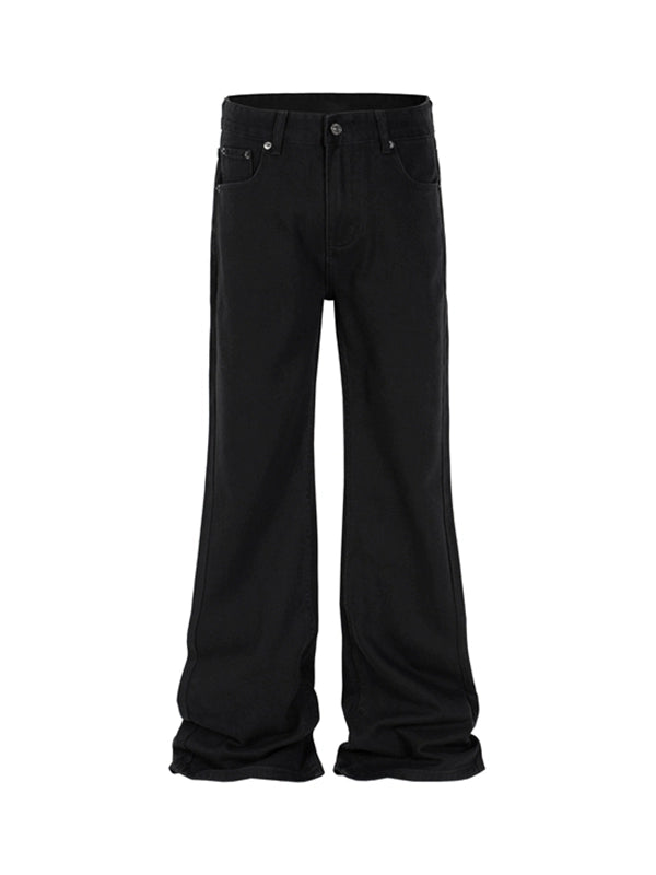 Untold Pure Black Micro Flare Jeans