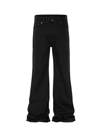 Untold Pure Black Micro Flare Jeans