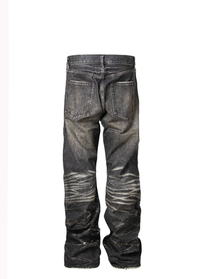 Untold Heavy Washed Distressed Straight Jeans