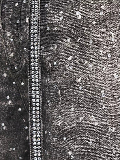 Untold Diamond Washed Distressed Straight Jeans