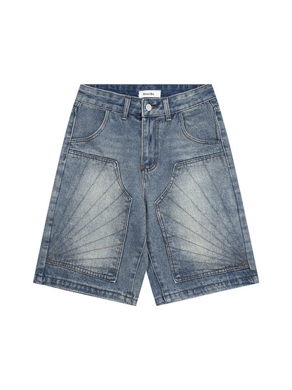 Western Distressed Denim Shorts