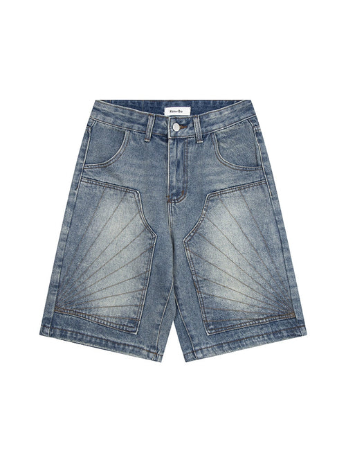 Western Distressed Denim Shorts