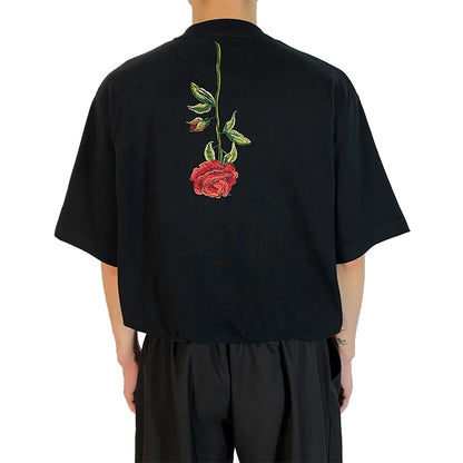 Untld Rabbit Rose Embroidered Loose T-Shirt