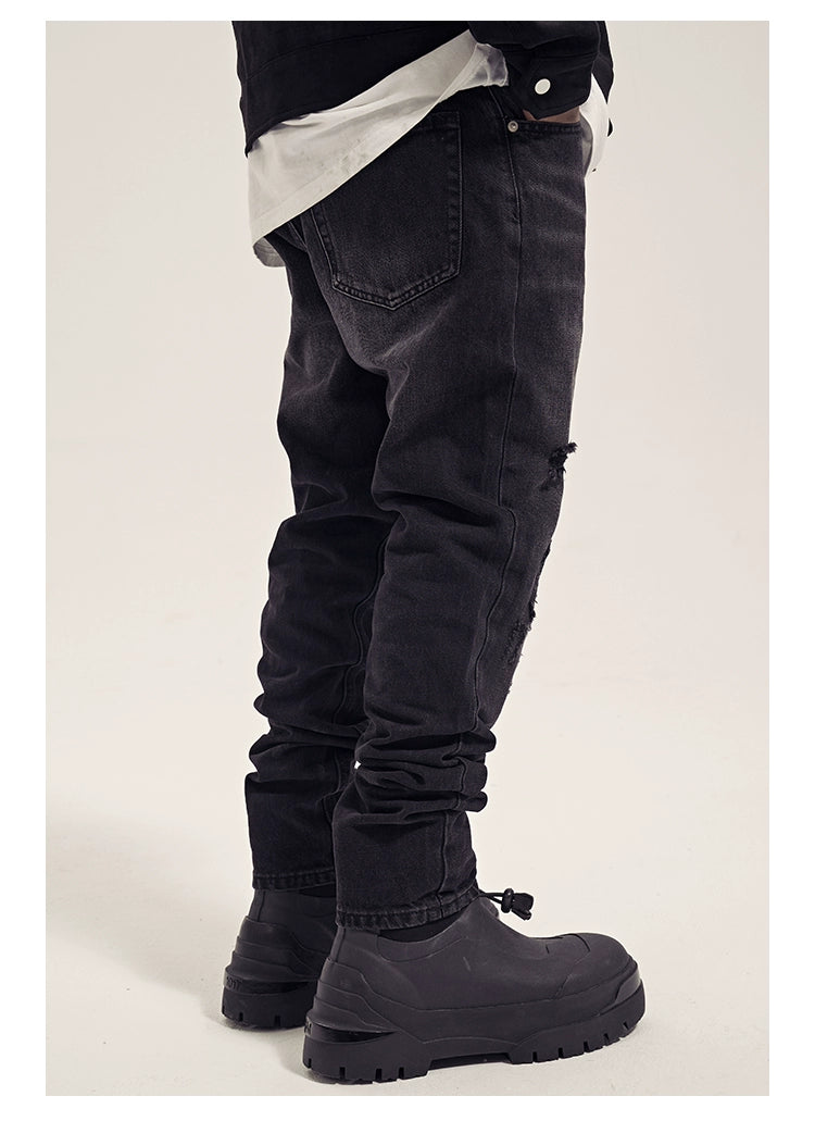 Untold Retro Grind-Washed Slim Ripped Jeans