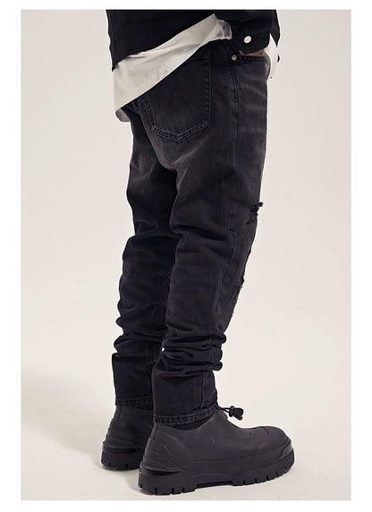 Untold Retro Grind-Washed Slim Ripped Jeans