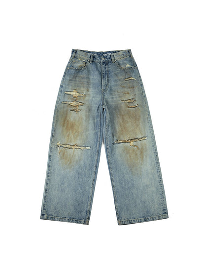 Distressed Ripped Baggy Denim Jeans