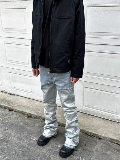 Untold Silver Brush Painted Bootcut Jeans