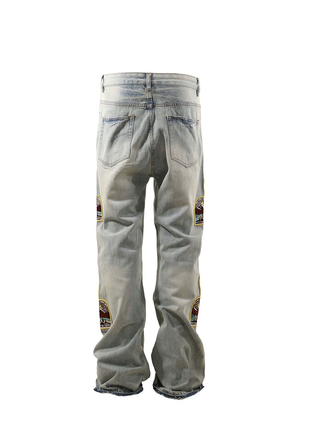 Untold Snow Mountain Embroidered Bootcut Jeans