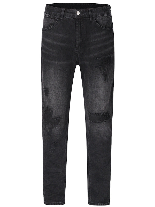 Untold Retro Grind-Washed Slim Ripped Jeans
