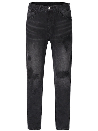 Untold Retro Grind-Washed Slim Ripped Jeans
