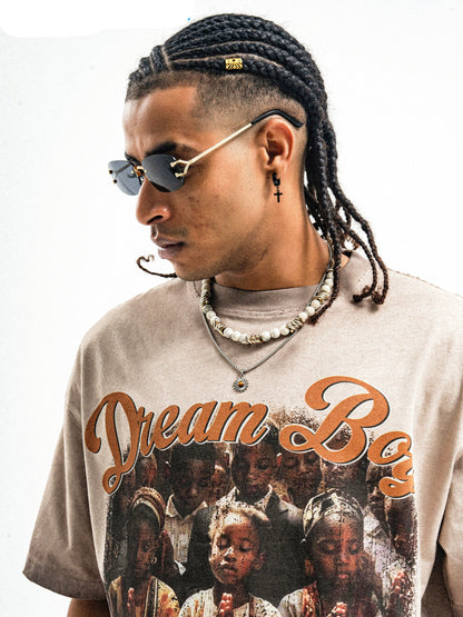 Dream Boy Printed Washed T-Shirt
