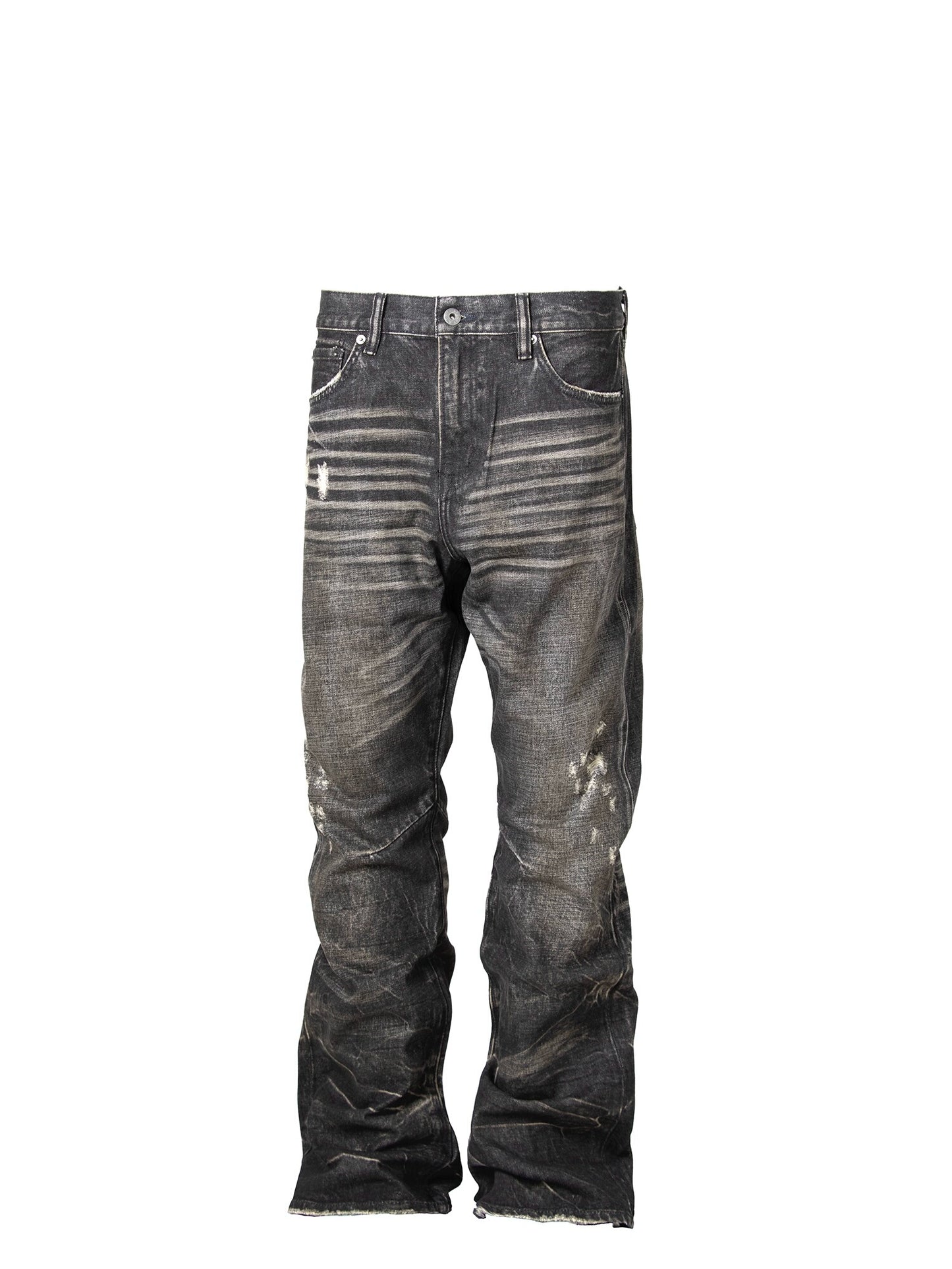 Untold Heavy Washed Distressed Straight Jeans