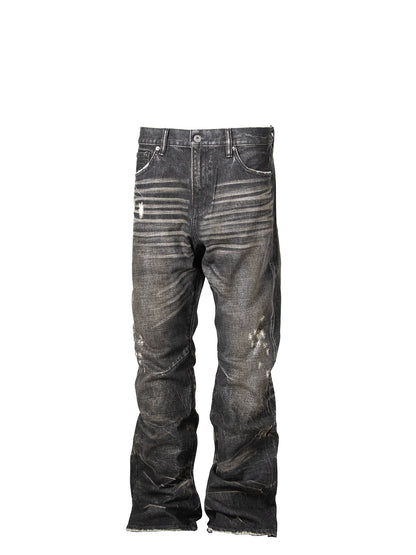 Untold Heavy Washed Distressed Straight Jeans