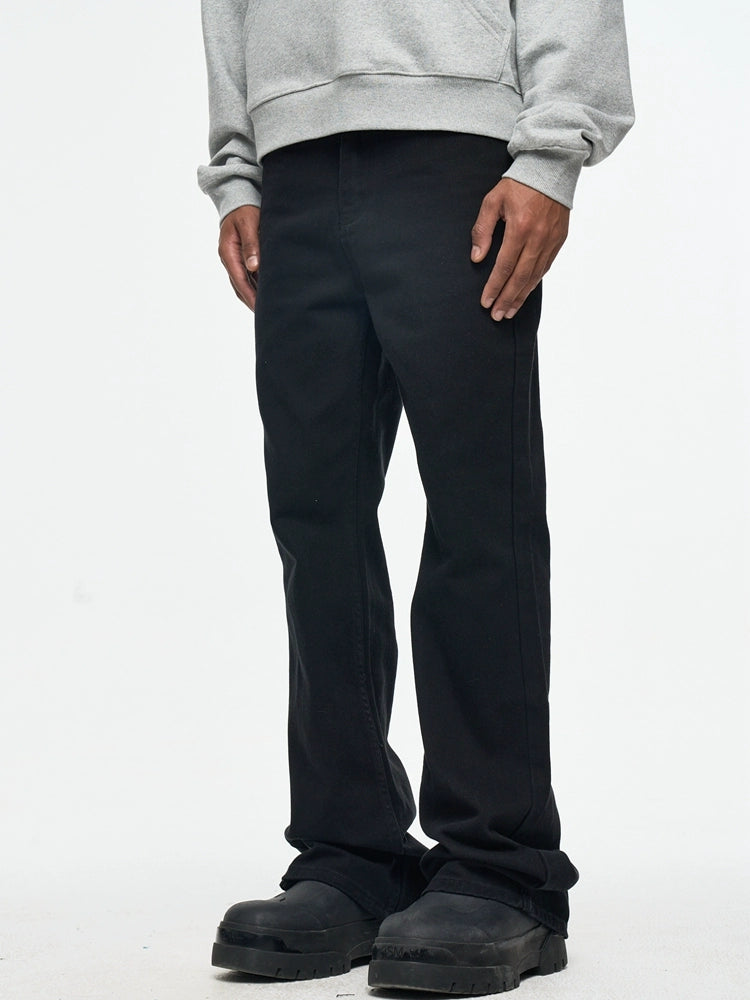 Untold Pure Black Micro Flare Jeans