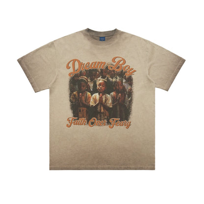 Dream Boy Printed Washed T-Shirt