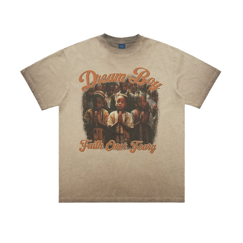 Dream Boy Printed Washed T-Shirt