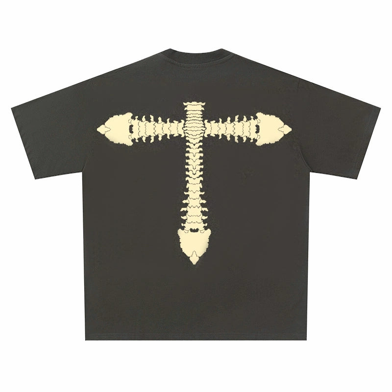 Mourning Bone Spine Skull Vintage T-Shirt