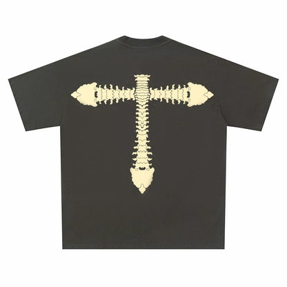 Mourning Bone Spine Skull Vintage T-Shirt