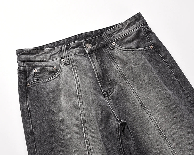 Untold Washed Distressed Flared Jeans