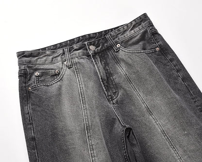 Untold Washed Distressed Flared Jeans