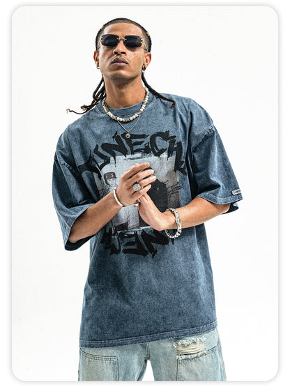 Tunech Printed Heavy Washed T-Shirt