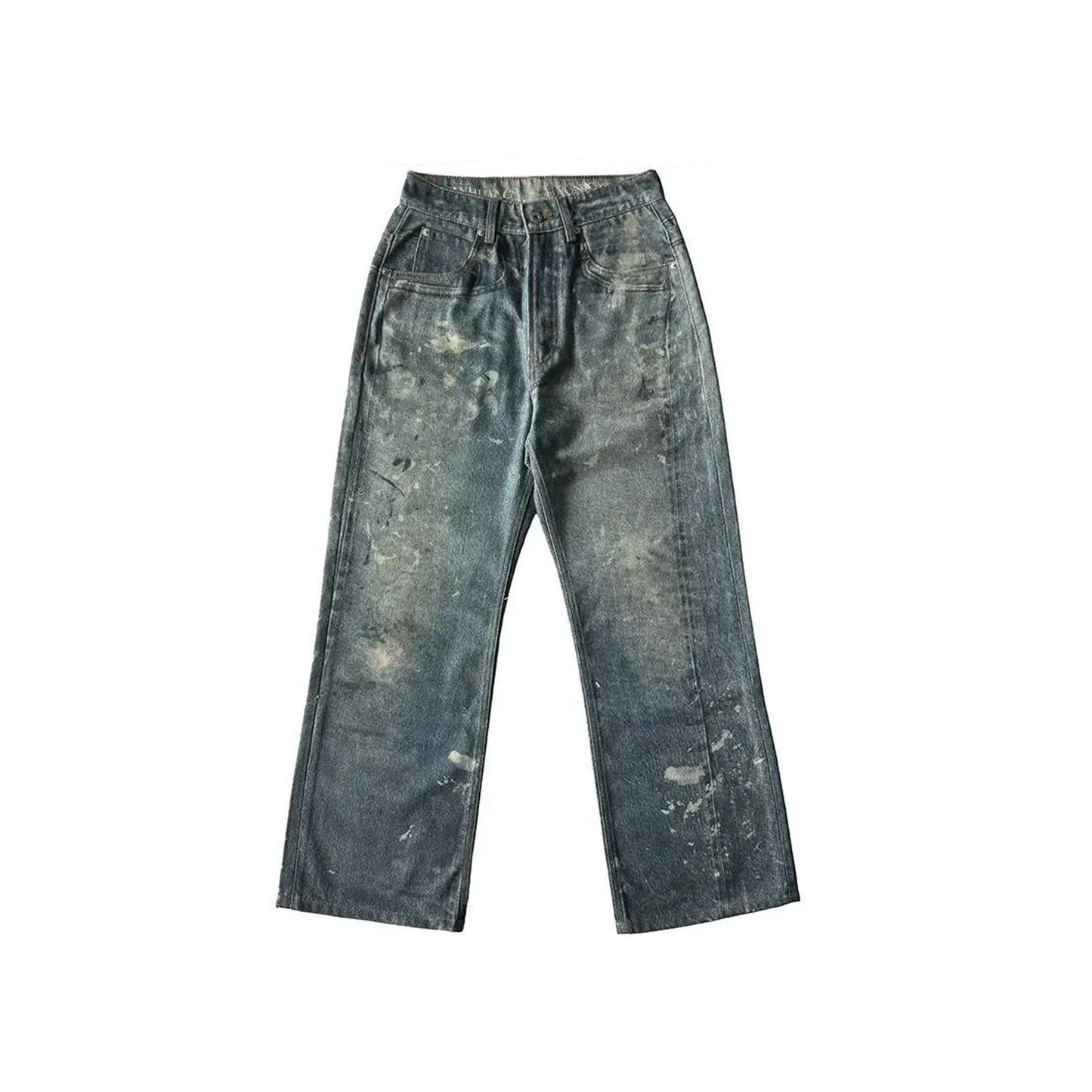Untold Vintage Digital Splash Bootcut Denim Trousers