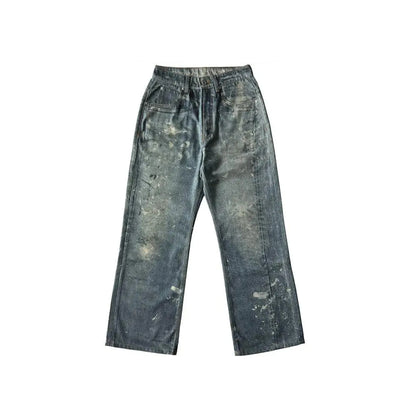 Untold Vintage Digital Splash Bootcut Denim Trousers
