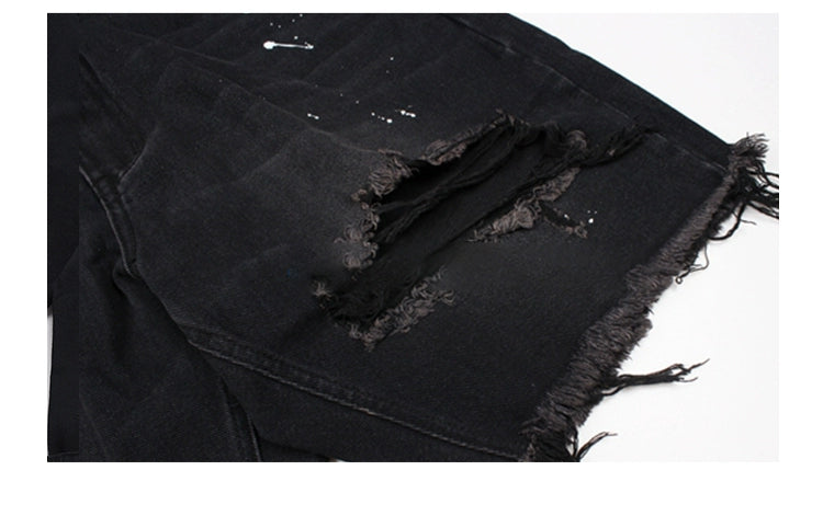 Distressed Holes Denim Shorts
