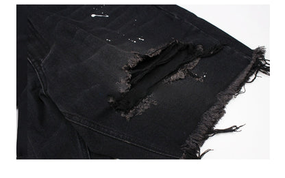 Distressed Holes Denim Shorts