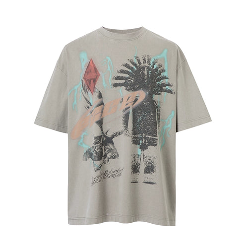 F2CENTER Retro Graphic Print Tee