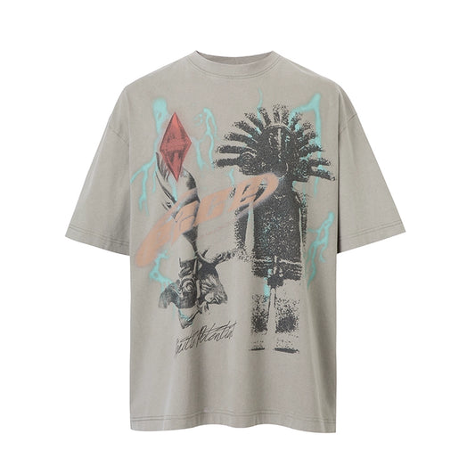 F2CENTER Retro Graphic Print Tee