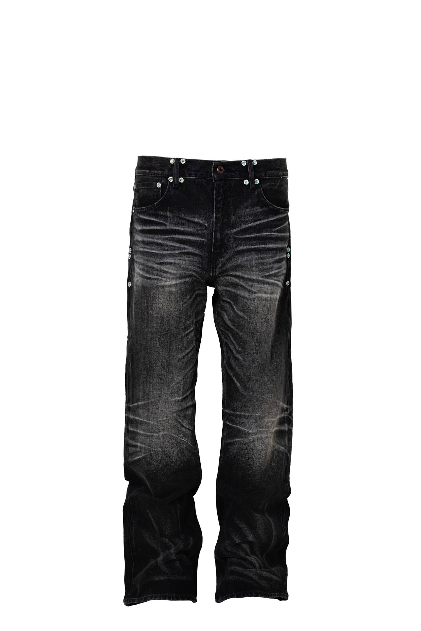 Untold Crepe Rhinestone Straight-Leg Jeans