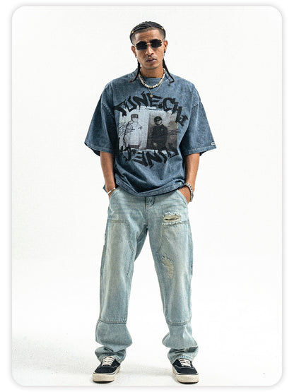 Tunech Printed Heavy Washed T-Shirt