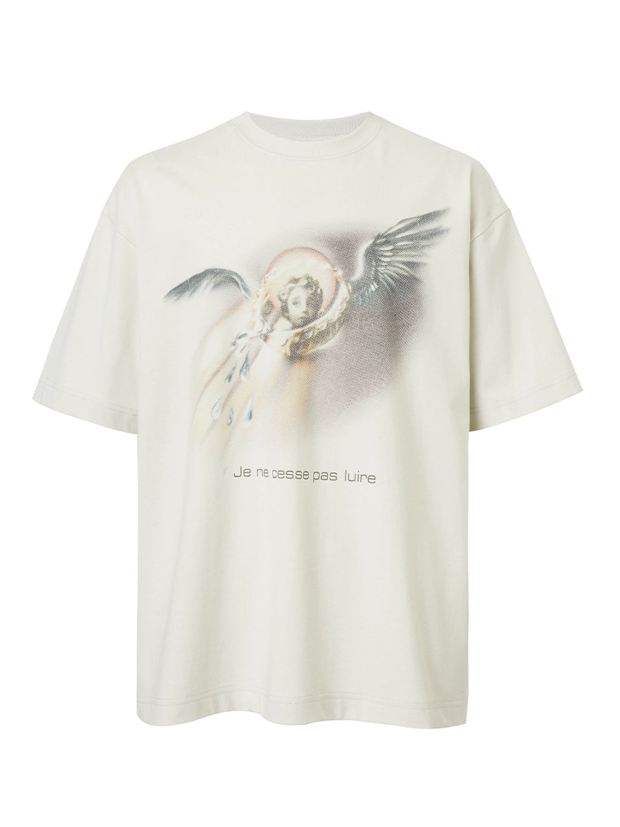 Angel Noise Print Vintage T-Shirt