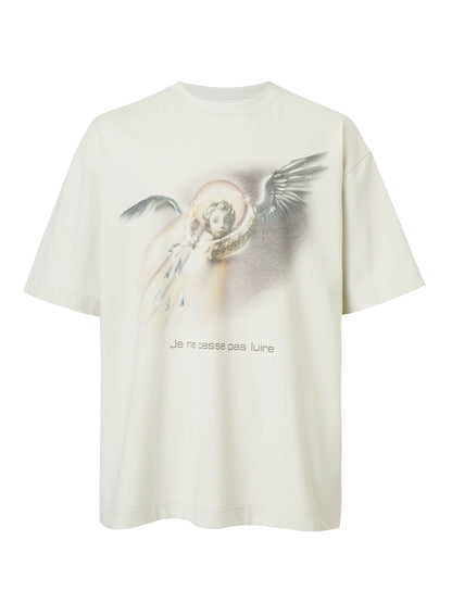 Angel Noise Print Vintage T-Shirt