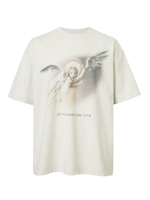 Angel Noise Print Vintage T-Shirt