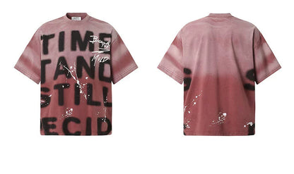 Ink Splash Letter Print T-Shirt
