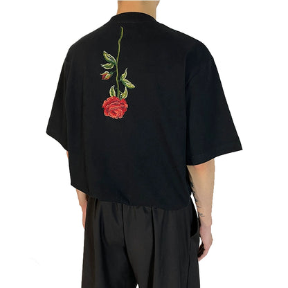 Untld Rabbit Rose Embroidered Loose T-Shirt