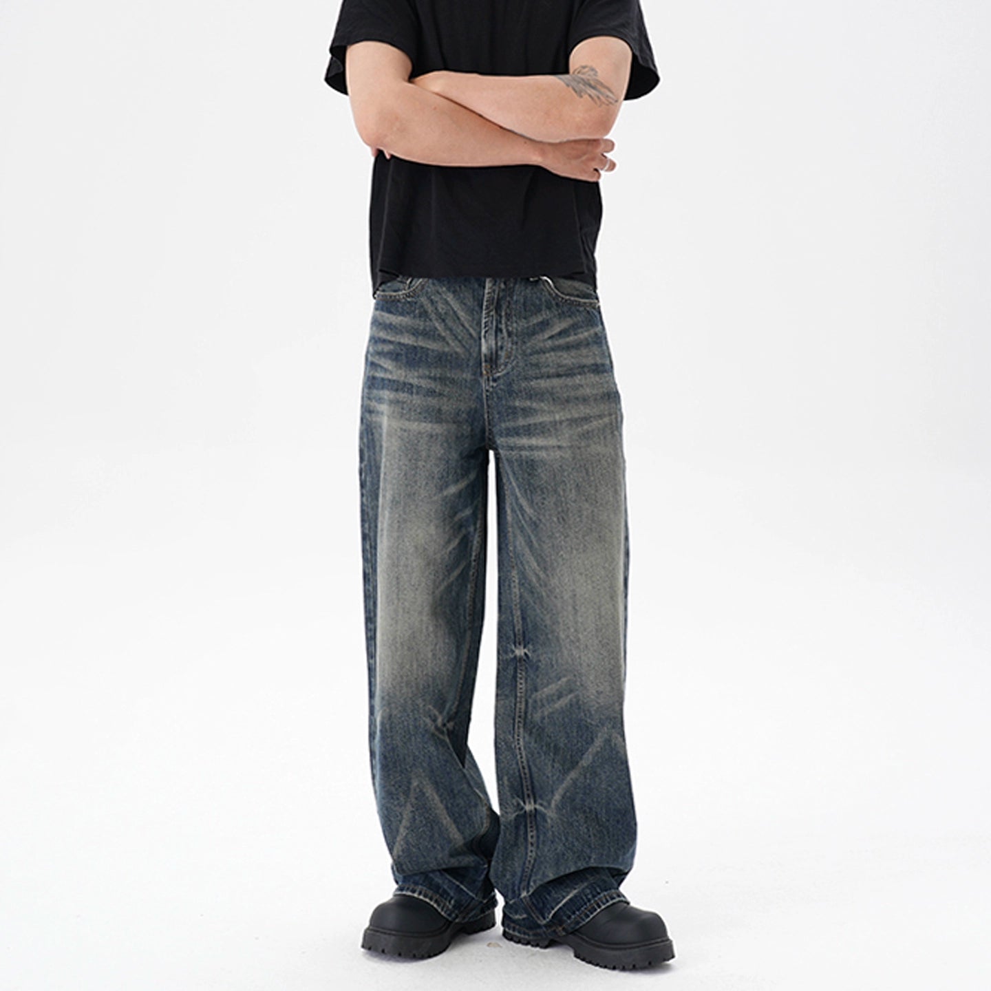 Untold Heavy Washed Baggy Jeans